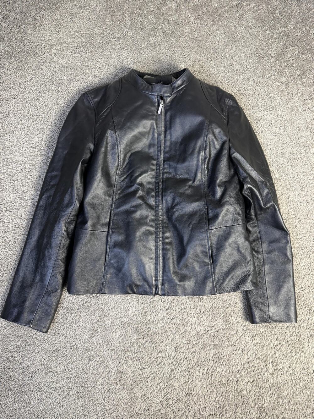 Colebrook Jacket Womens M Black Leather Racer Full Zip Removable Faux Fur Liner